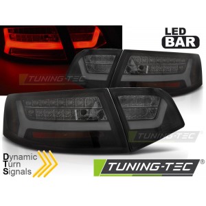 Фонари светодиодные AUDI A6 (LED BAR) Sedan черно-тонированные 